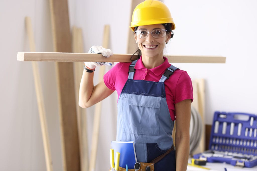 This image has an empty alt attribute; its file name is bigstock-Woman-Carpenter-In-Protective-394423649-1024x683-1.jpg